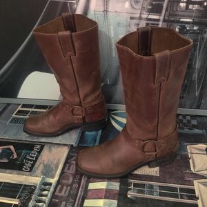 BOULET WOMEN'S BROWN MOTO BOOTS -